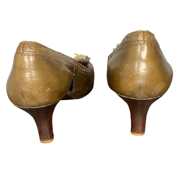 Henry Beguelin 40’s style army green leather pump w‎ khaki tassel. Size 6.5 - Picture 7 of 16